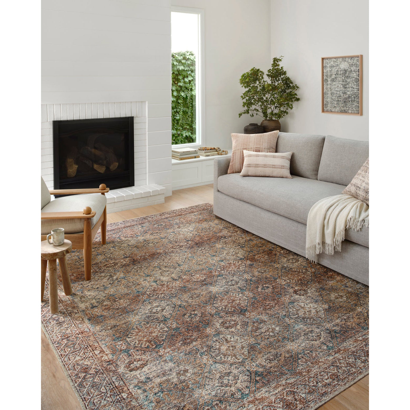 Amber Lewis Billie Aqua/Rust Rug - Chapin Furniture
