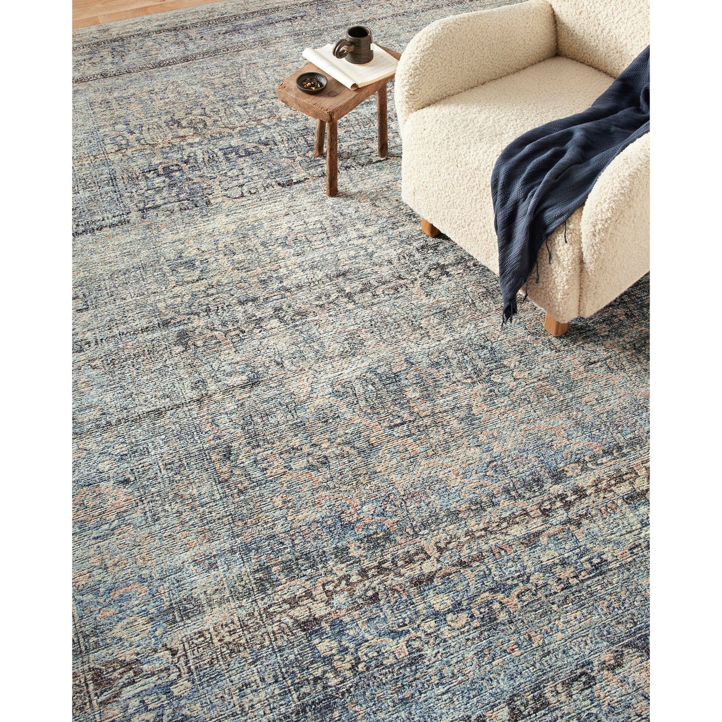 Amber Lewis Billie Denim/Blush Rug - Chapin Furniture