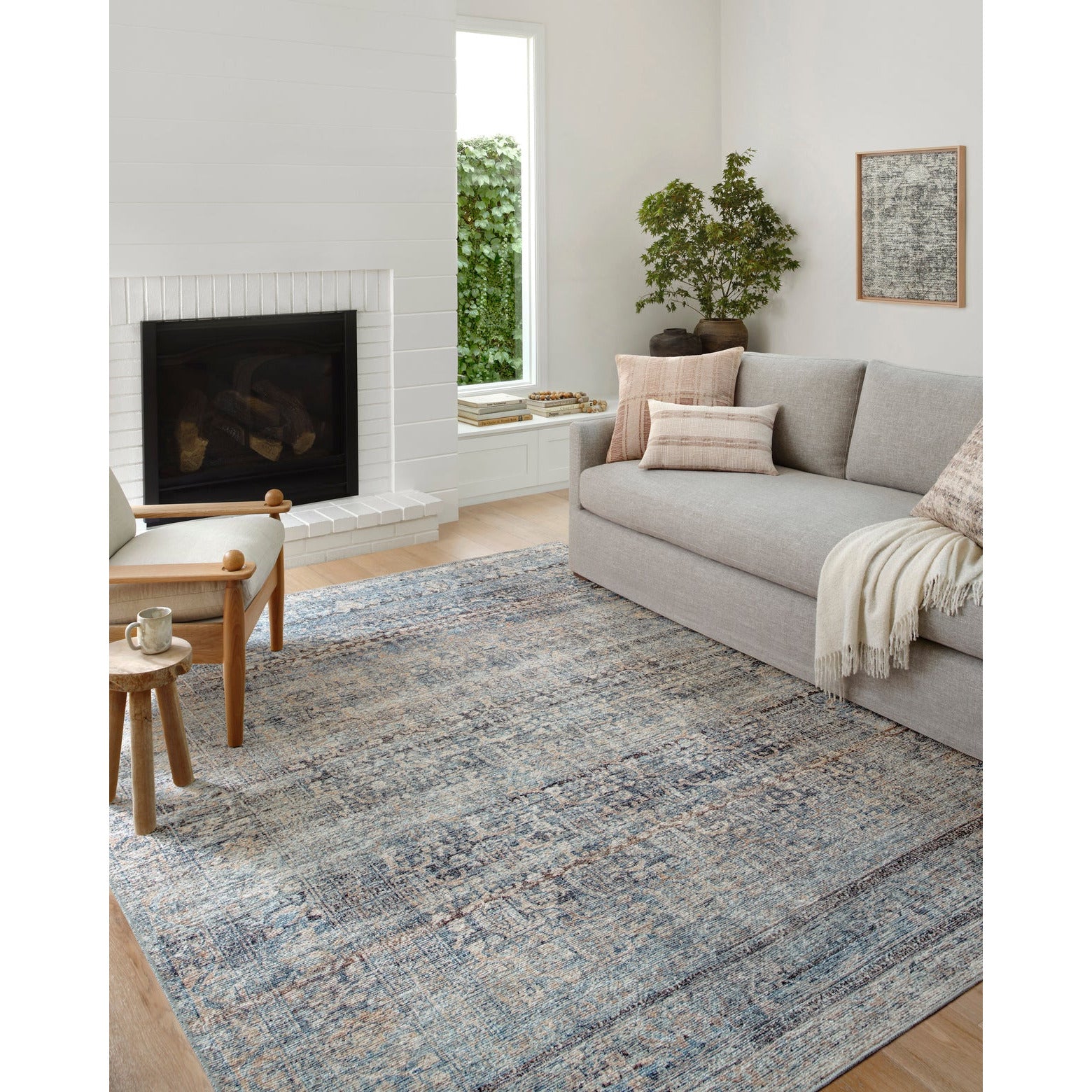 Amber Lewis Billie Denim/Blush Rug - Chapin Furniture