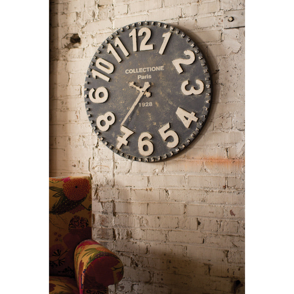 Black and White Wooden Wall Clock - Chapin Furniture