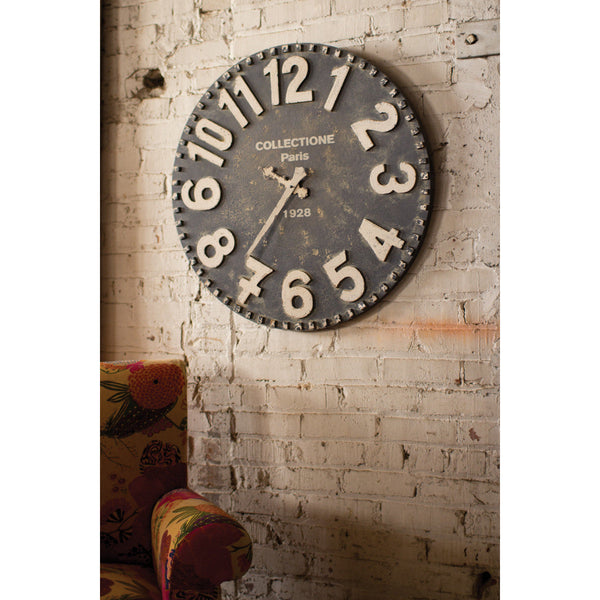 Black and White Wooden Wall Clock - Chapin Furniture