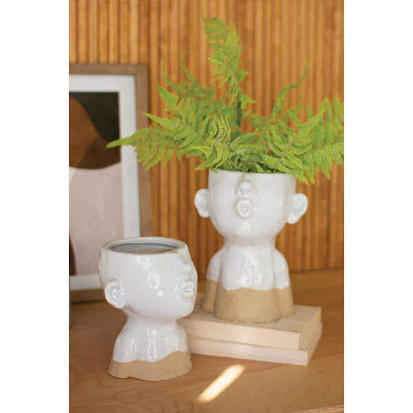 Set of 2 Ceramic Smooching Planters - Chapin Furniture