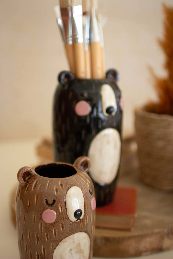 Set of 3 Ceramic Bear Planters - Chapin Furniture