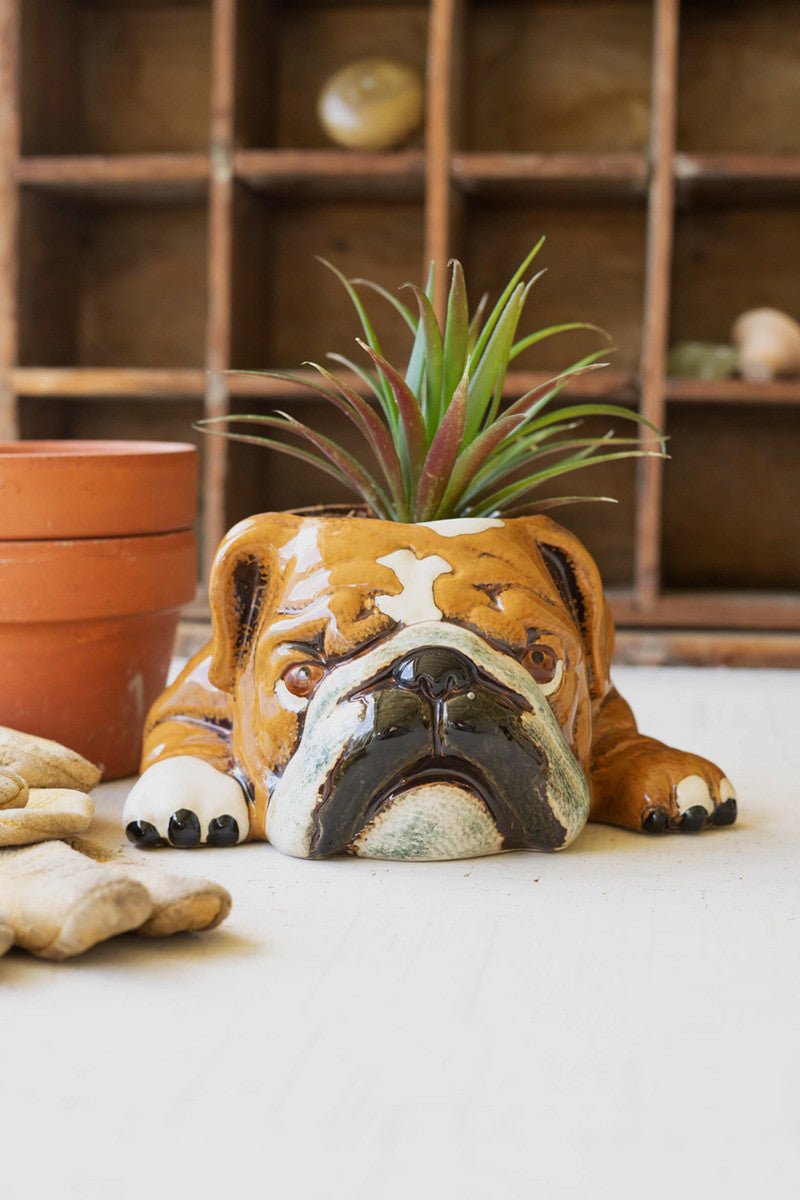 Ceramic French Bulldog Planter - Thumbnail 3
