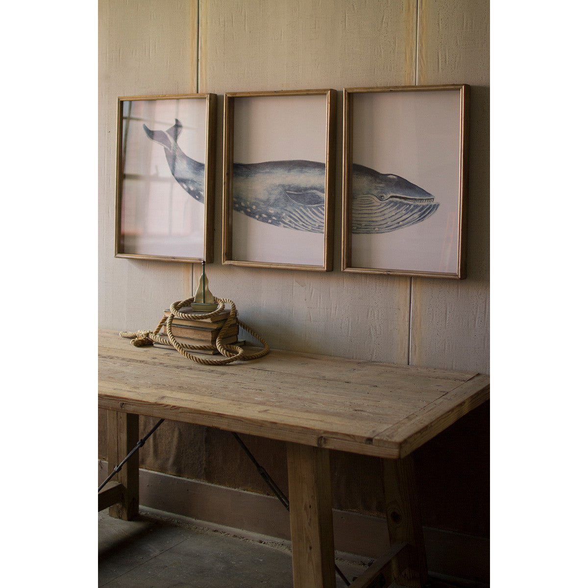 Triptych Framed Whale Print Under Glass - Chapin Furniture