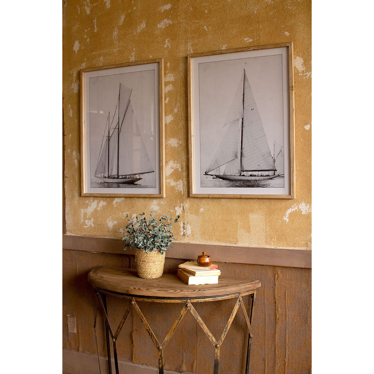 Set of 2 Framed Sailboat Prints Under Glass - Chapin Furniture