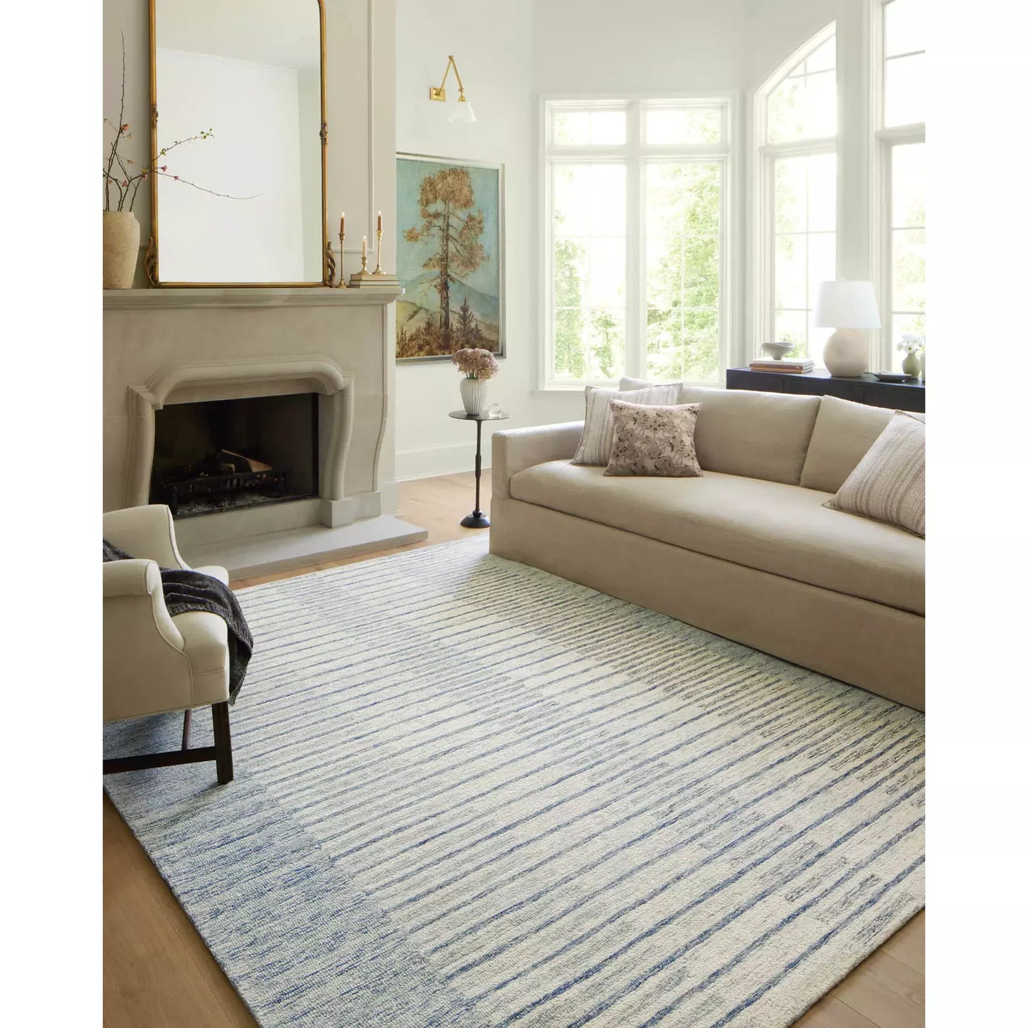 Chris Loves Julia Chris Ivory/Denim Rug - Chapin Furniture