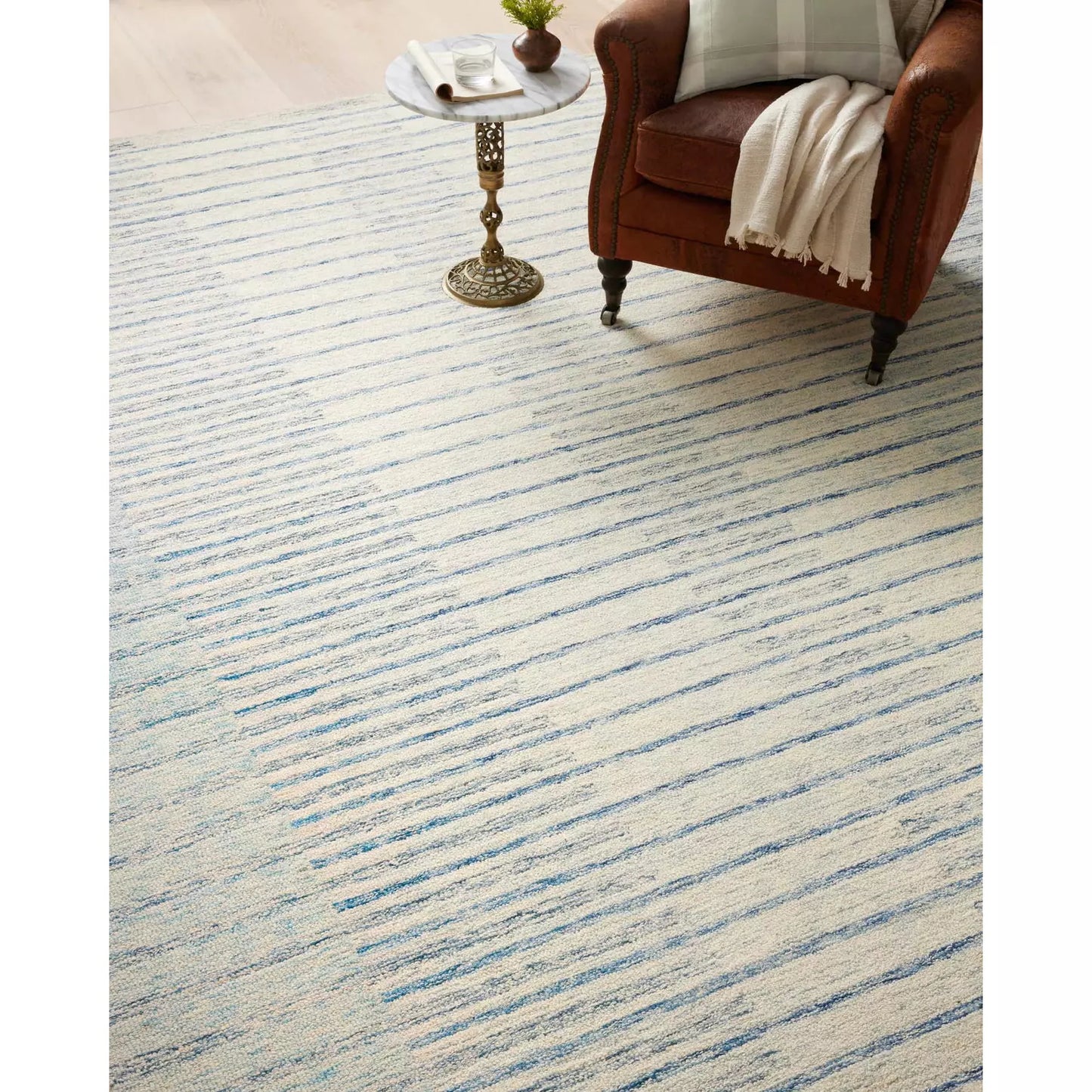 Chris Loves Julia Chris Ivory/Denim Rug - Chapin Furniture