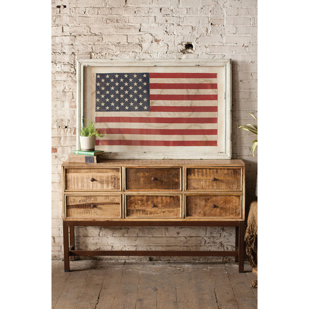 Large Framed American Flag Under Glass - Chapin Furniture