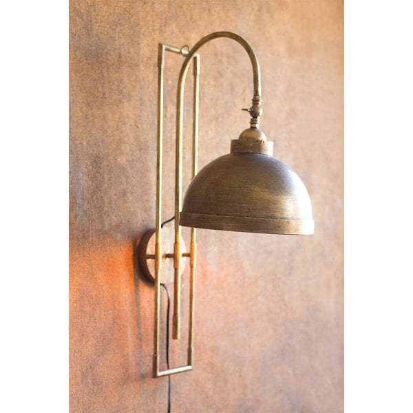 Metal Wall Light With Antique Brass FInish - Chapin Furniture