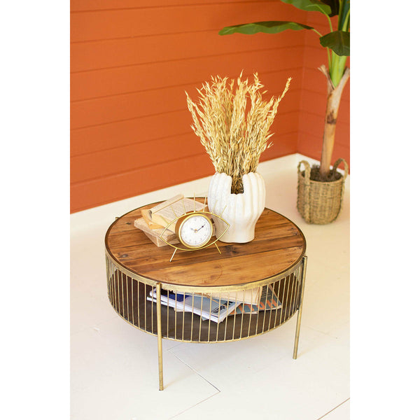 Round Wood & Metal Coffee Table - Chapin Furniture
