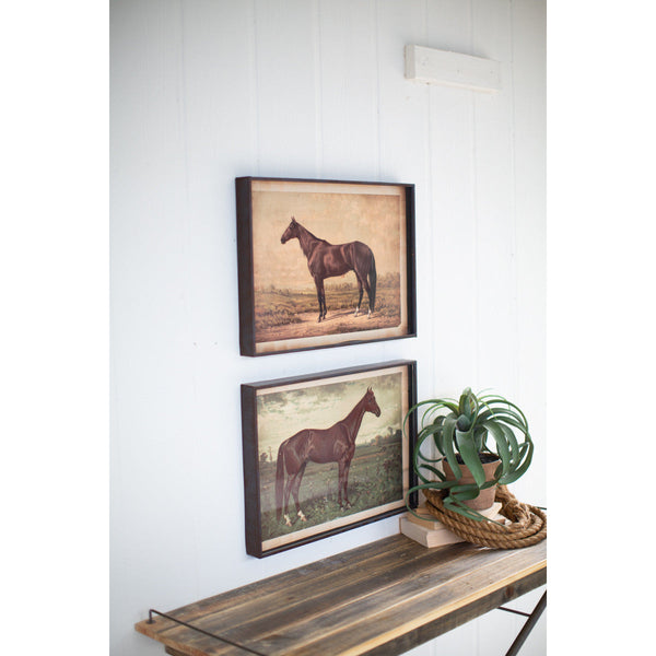 Set of 2 Horse Prints Under Glass - Chapin Furniture