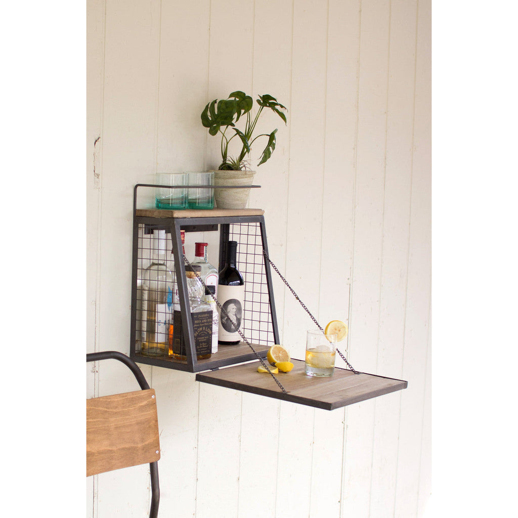 Wall Bar with Fold Down Shelf - Chapin Furniture