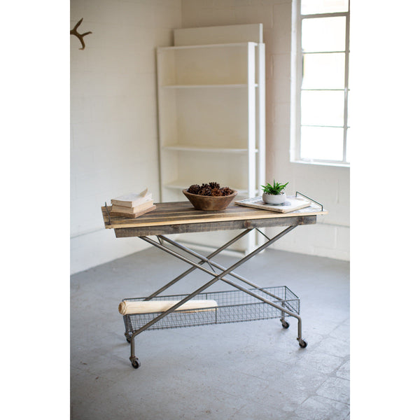 Recycled Wood Console Table With Metal Base - Chapin Furniture