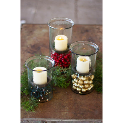 Mini Glass Candle Cylinders with Rustic Insert \ Medium - Chapin Furniture