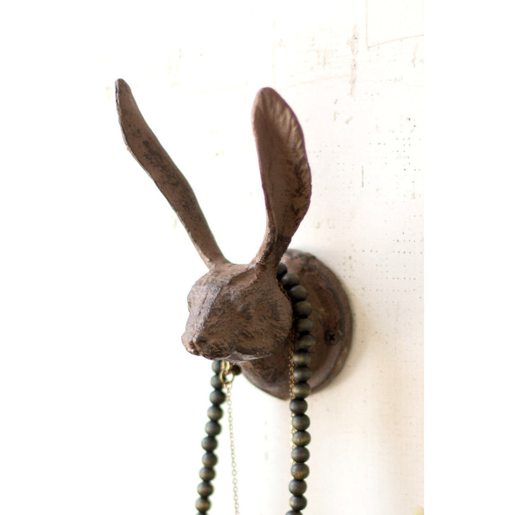 Cast Iron Wild Hare Wall Hook / Rustic