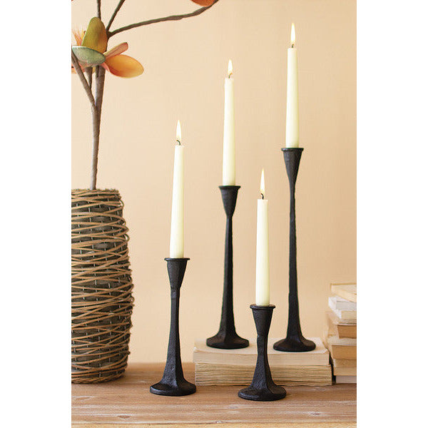 Set of 4 Cast Iron Taper Candle Holders - Chapin Furniture