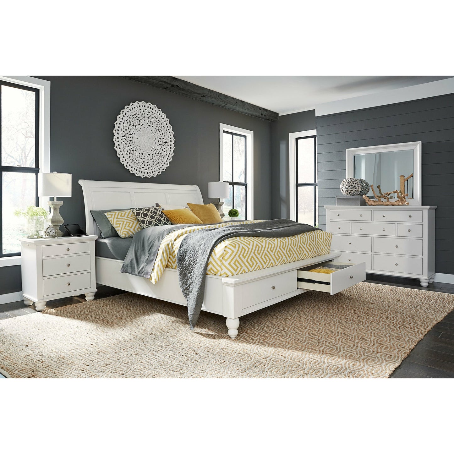 Cambridge Sleigh Storage Bed- Multiple Finish Options - Chapin Furniture