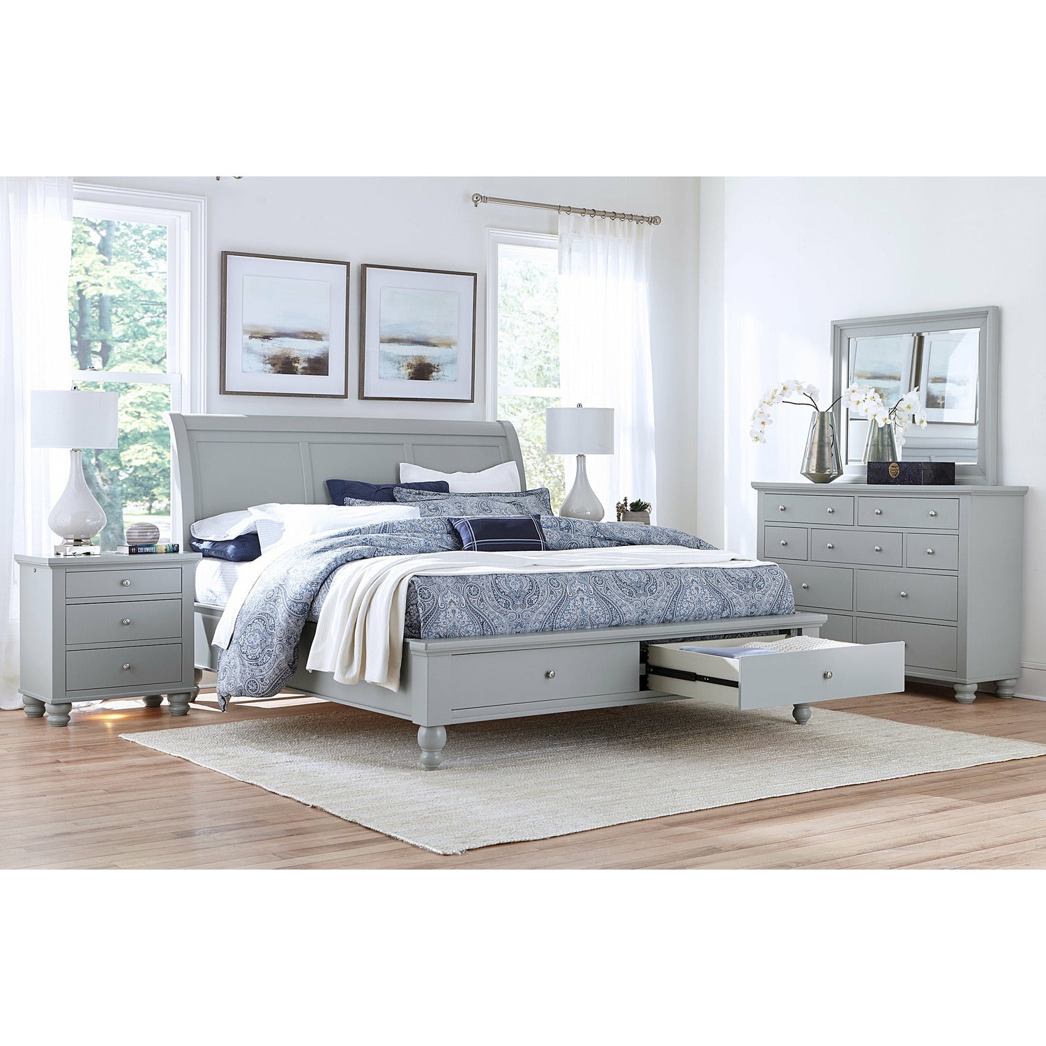 Cambridge Sleigh Storage Bed- Multiple Finish Options - Chapin Furniture