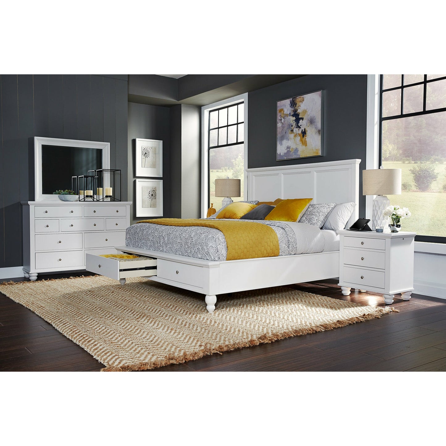 Cambridge Panel Bed- Multiple Finish Options, Storage Option - Chapin Furniture