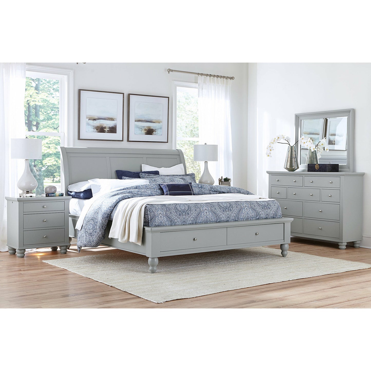 Cambridge Sleigh Storage Bed- Multiple Finish Options - Chapin Furniture