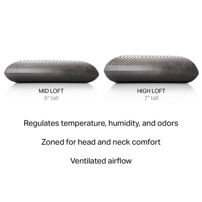 Zoned Dough® + Bamboo Charcoal, Mid Loft Plush Pillow- Queen - Chapin Furniture