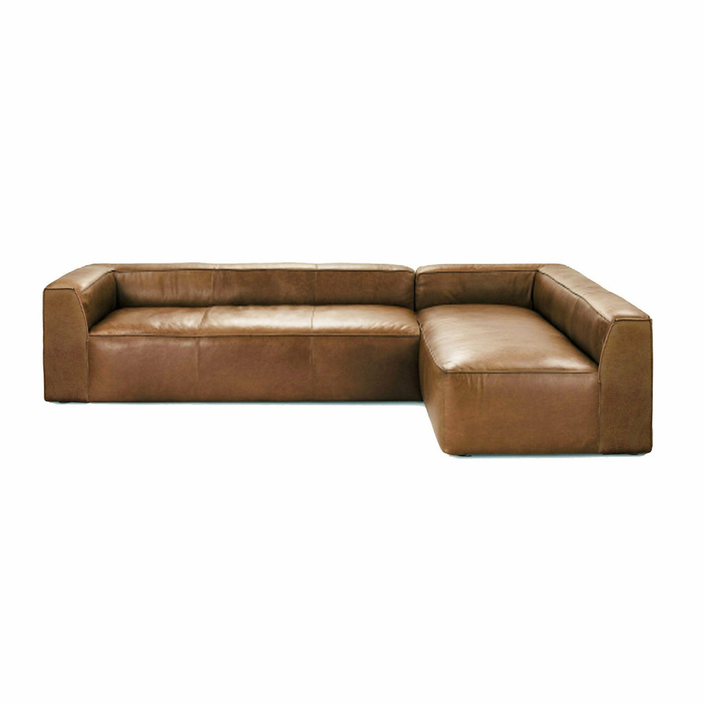 Cooper Leather Sectional in Brown - Chapin Furniture