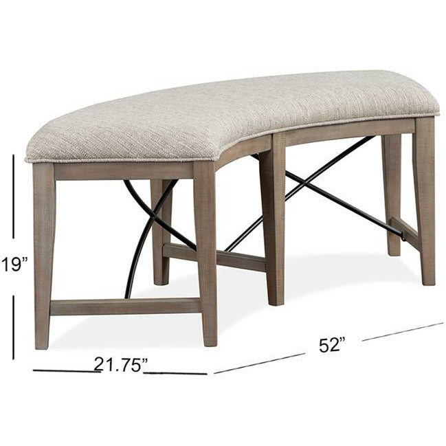 Paxton Place Curved Bench w/Upholstered Sea - Chapin Furniture