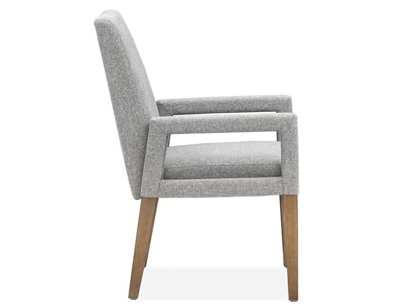 Lindon Dining Arm Chair With Grey Upholstered Seat And Back- Set of 2 - Chapin Furniture