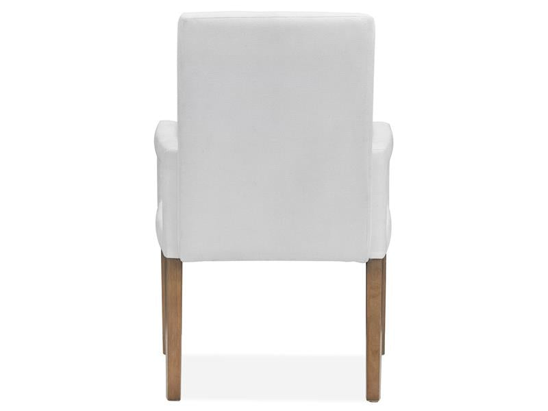 Lindon Dining Arm Chair With White Upholstered Seat And Back- Set of 2 - Chapin Furniture