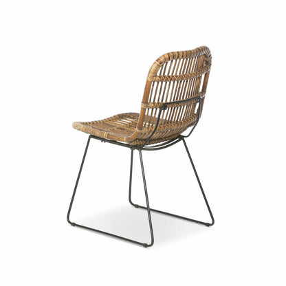 Miller Rattan and Iron Dining Chair - Chapin Furniture