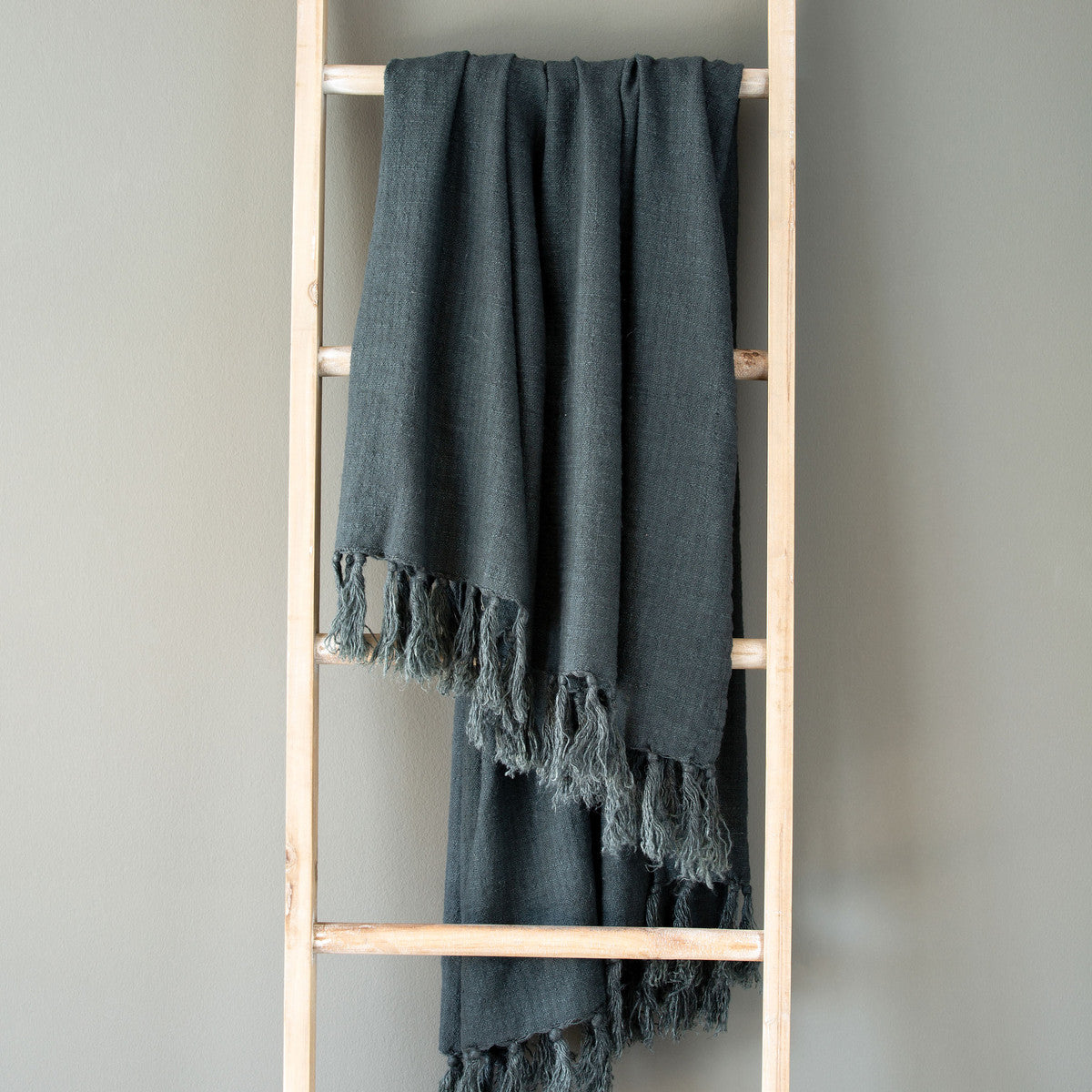 Washed Linen Throw, Indigo - Chapin Furniture