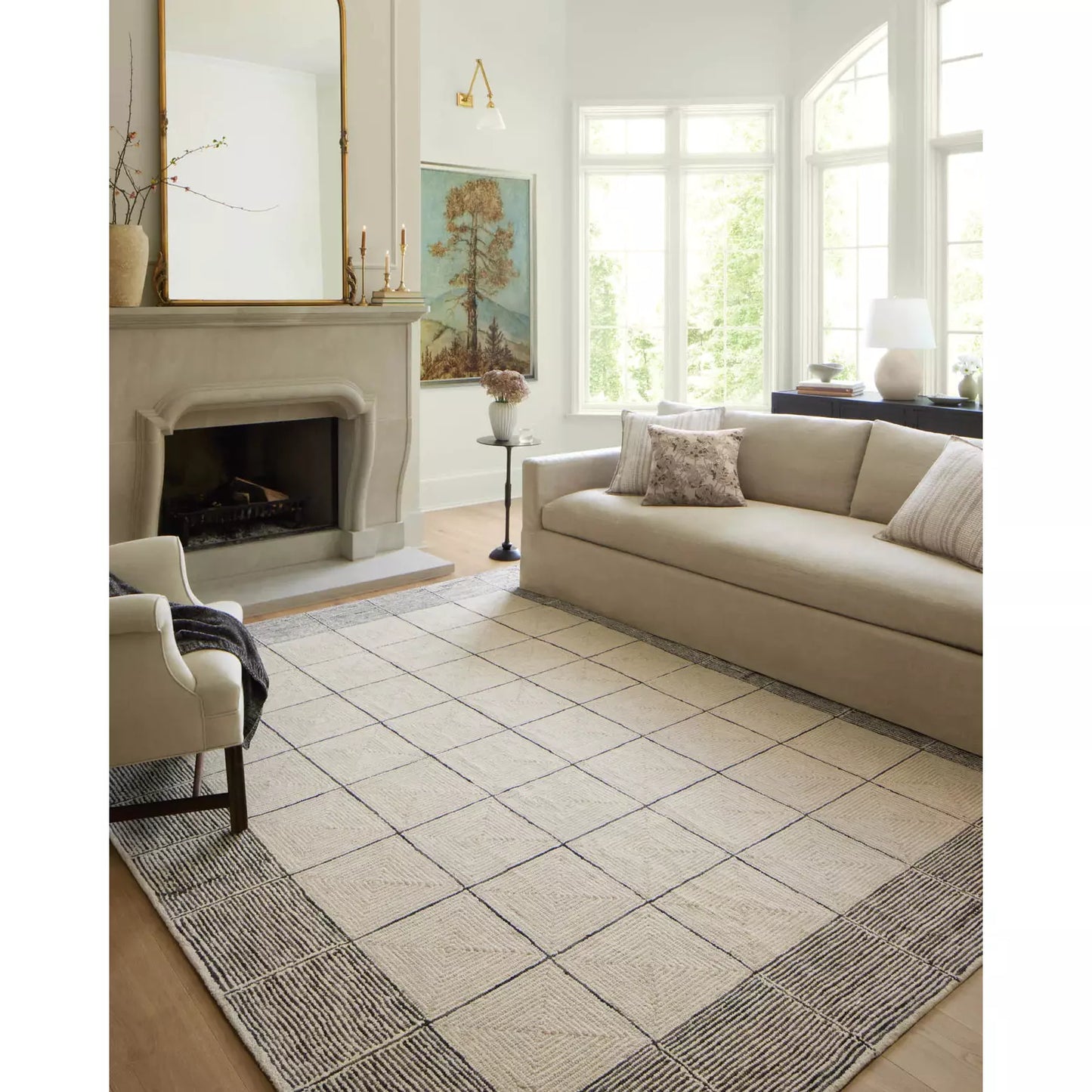 Chris Loves Julia Francis Cream/Black Rug - Chapin Furniture