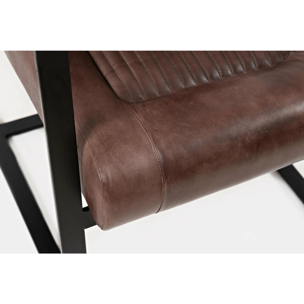Maguire Leather Accent Chair- Dark Sienna - Chapin Furniture