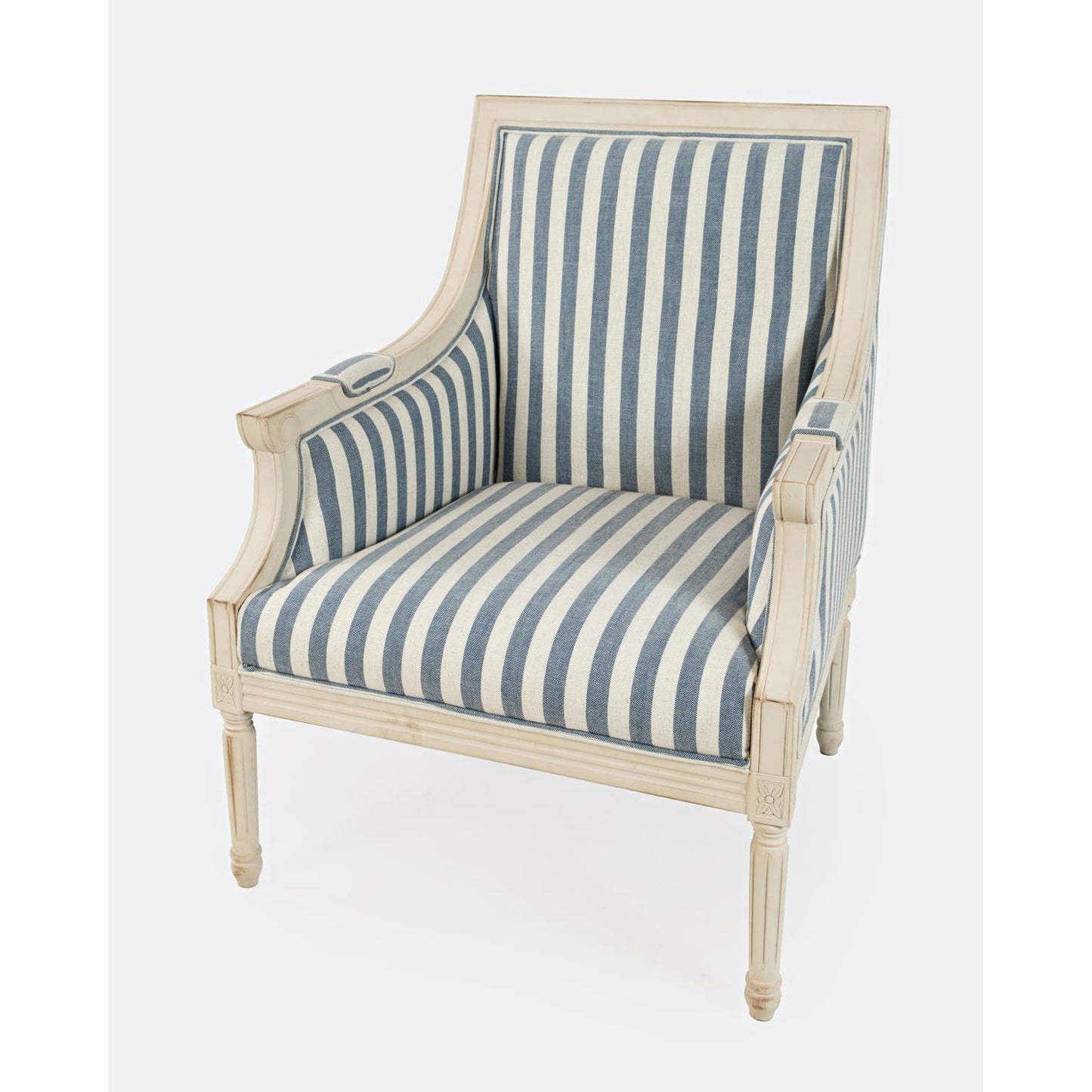 McKenna Accent Chair- Blue Stripe - Chapin Furniture