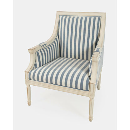 McKenna Accent Chair- Blue Stripe - Chapin Furniture