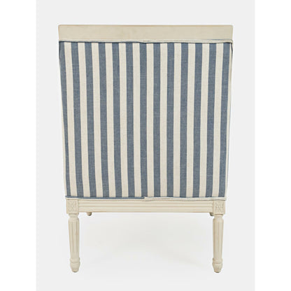 McKenna Accent Chair- Blue Stripe - Chapin Furniture
