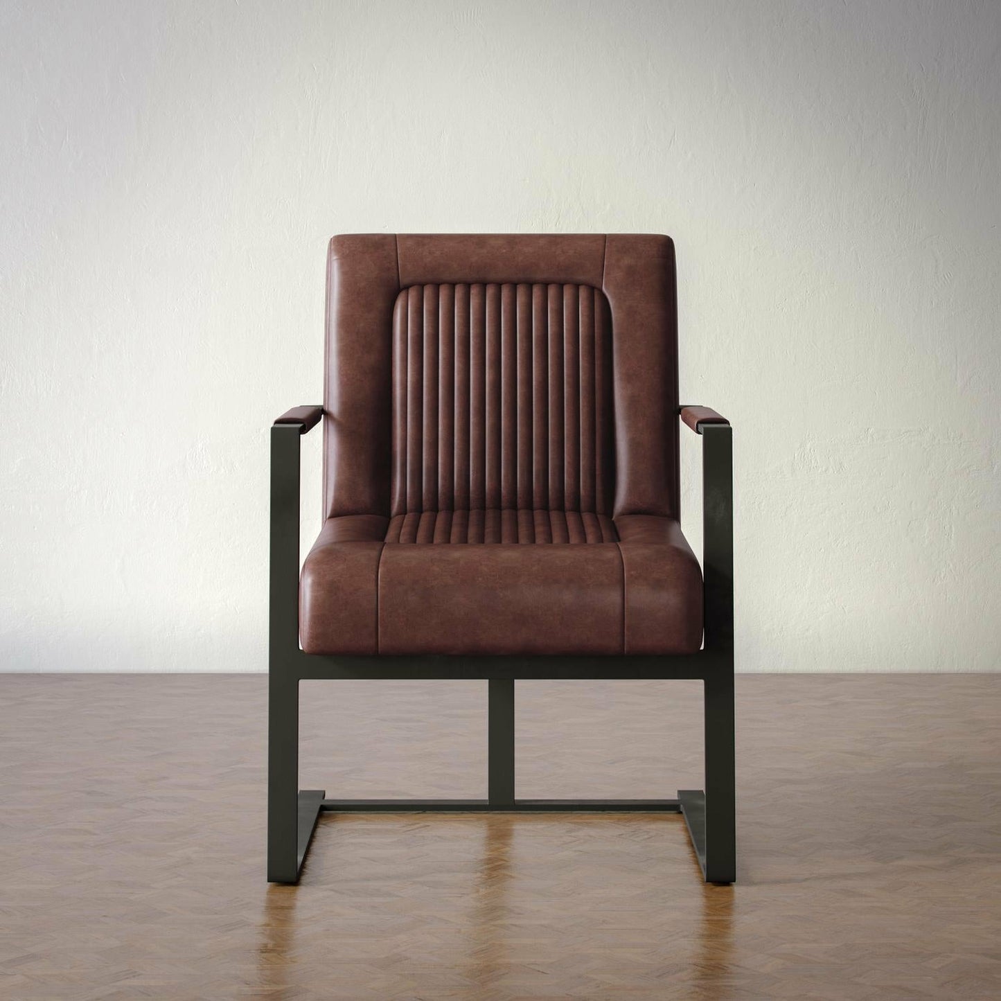 Maguire Leather Accent Chair- Dark Sienna - Chapin Furniture