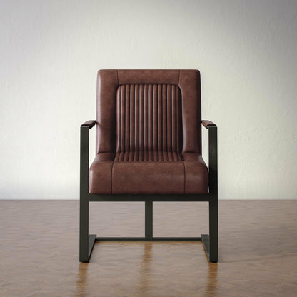 Maguire Leather Accent Chair- Dark Sienna - Chapin Furniture