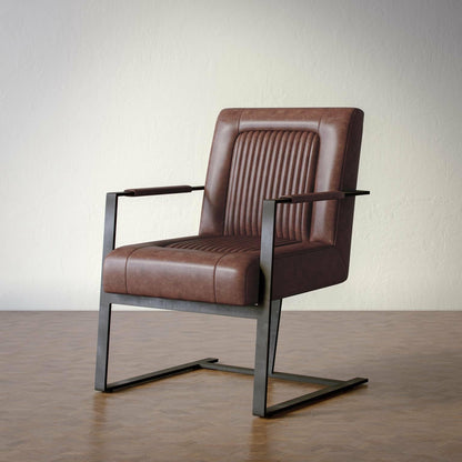 Maguire Leather Accent Chair- Dark Sienna - Chapin Furniture