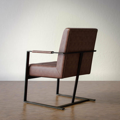 Maguire Leather Accent Chair- Dark Sienna - Chapin Furniture