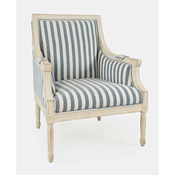 McKenna Accent Chair- Blue Stripe - Chapin Furniture