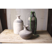 Set of 3 Black Grey and White Clay Vessels - Chapin Furniture