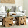 Square Root Coffee Table With Glass Top - Chapin Furniture