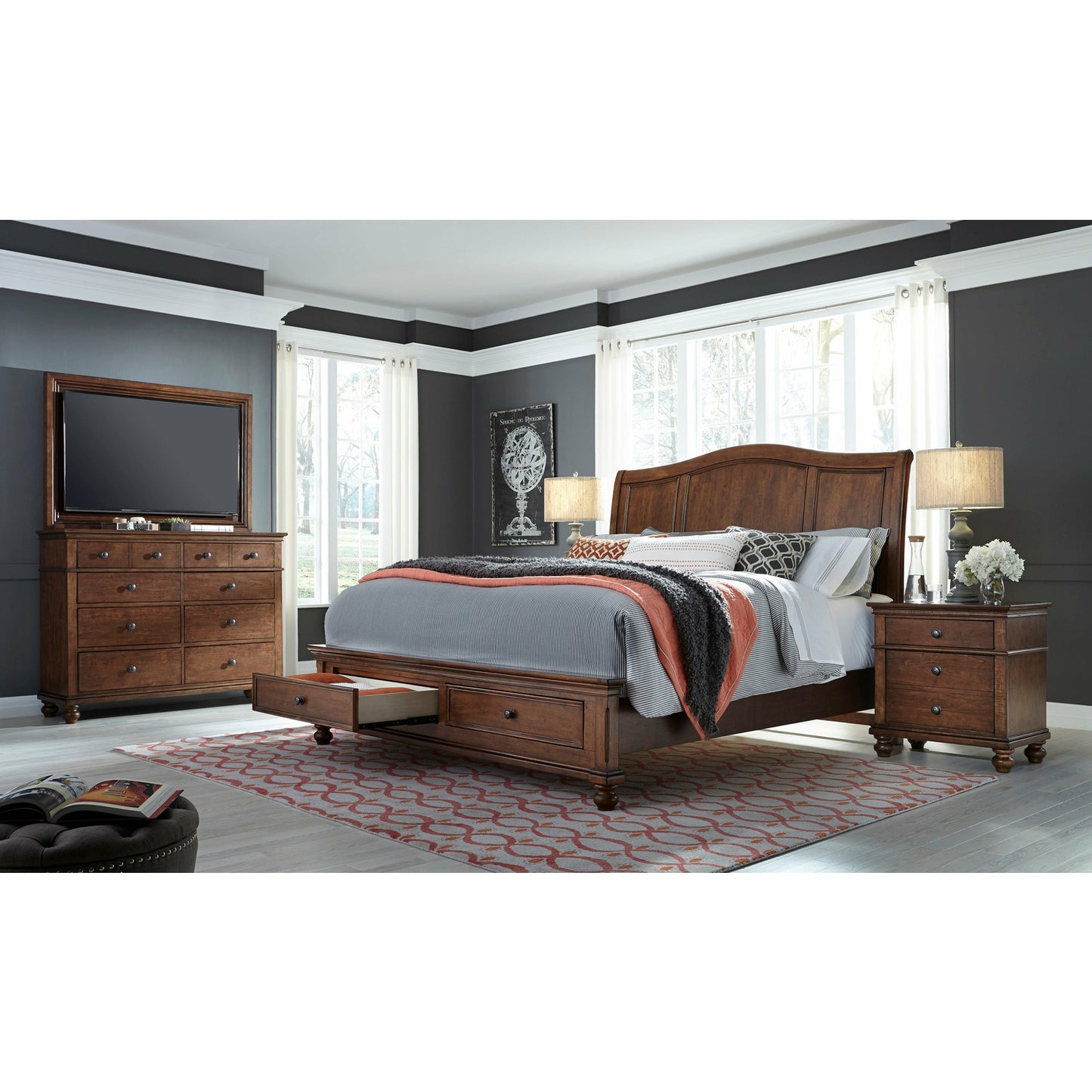 Oxford Sleigh Storage Bed - Chapin Furniture