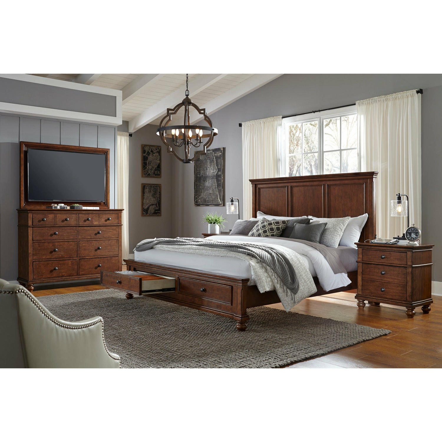 Oxford Panel Storage Bed