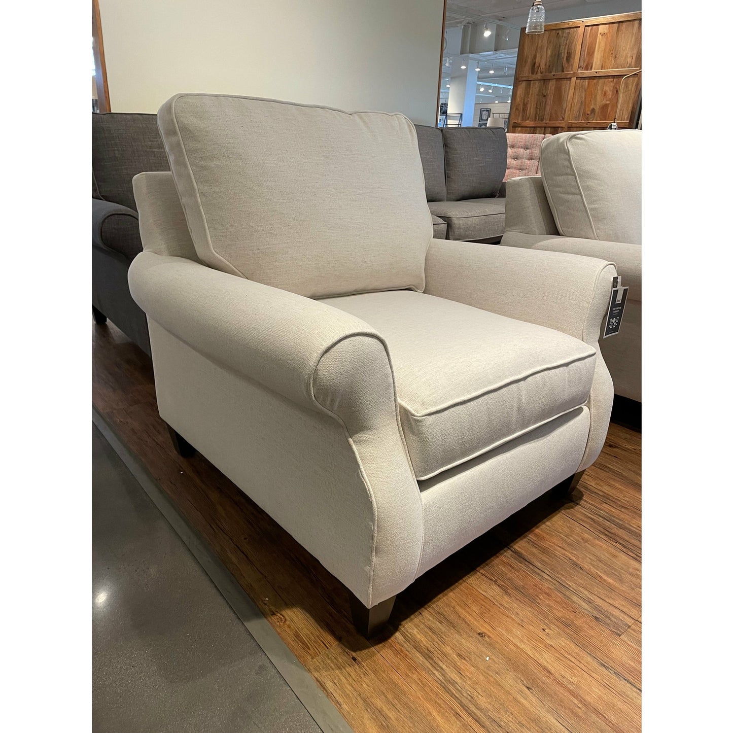 Bassett Davenport Chair in Bone - Chapin Furniture