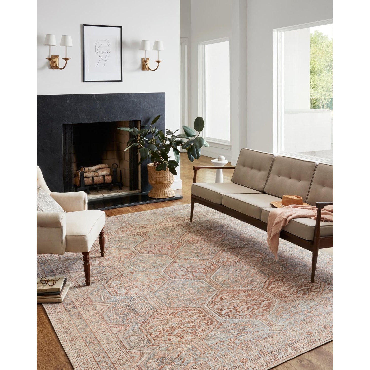 Chris Loves Julia Jules Tangerine/Mist Rug - Chapin Furniture