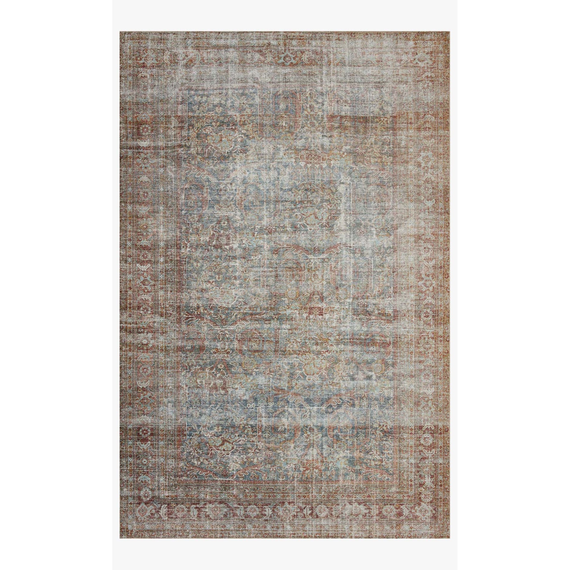 Chris Loves Julia Jules Lagoon/Brick Rug - Chapin Furniture