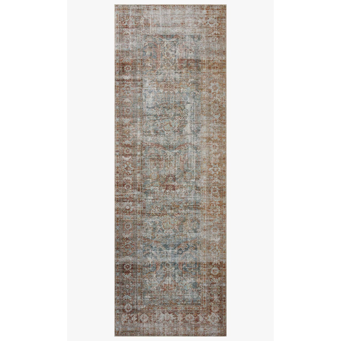 Chris Loves Julia Jules Lagoon/Brick Rug - Chapin Furniture